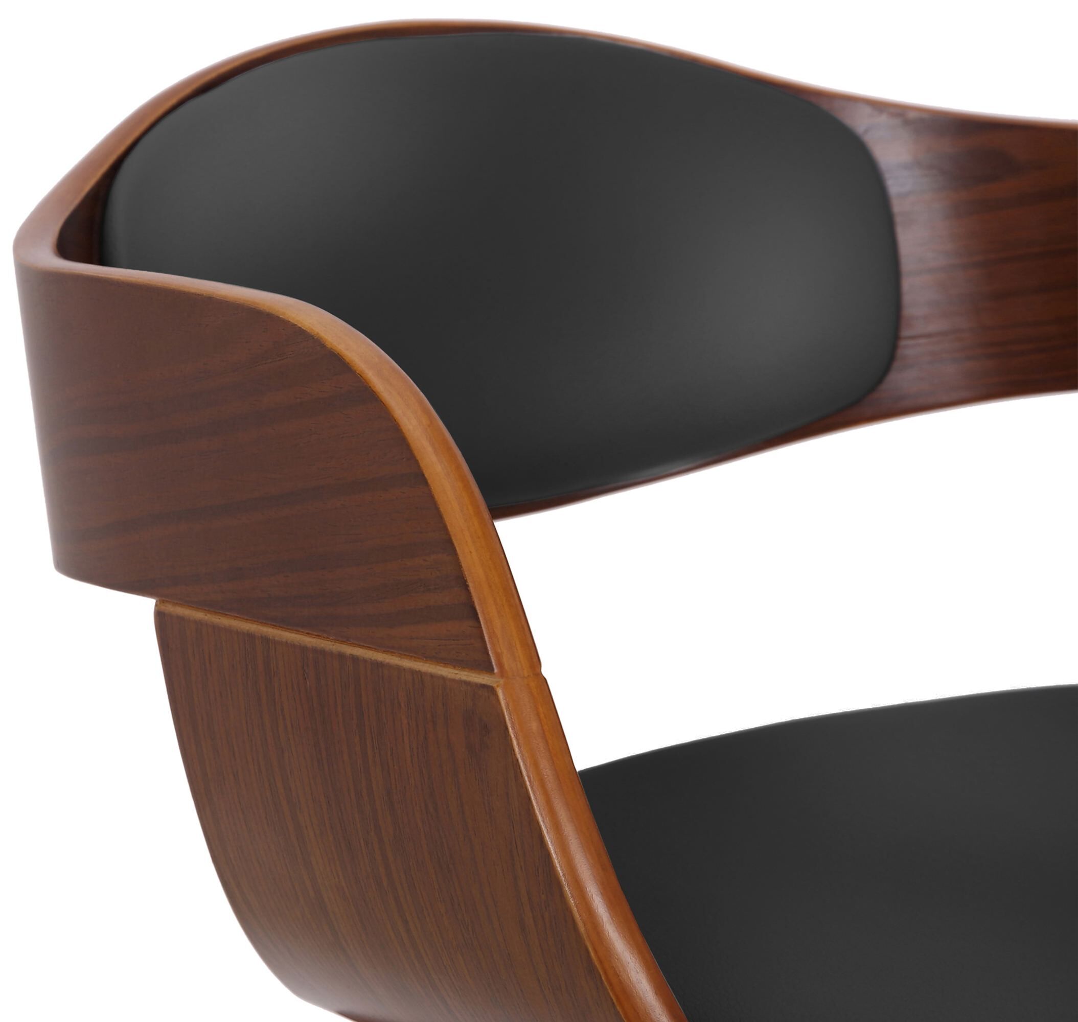 2er Set Stühle Kingston Kunstleder, walnuss/schwarz