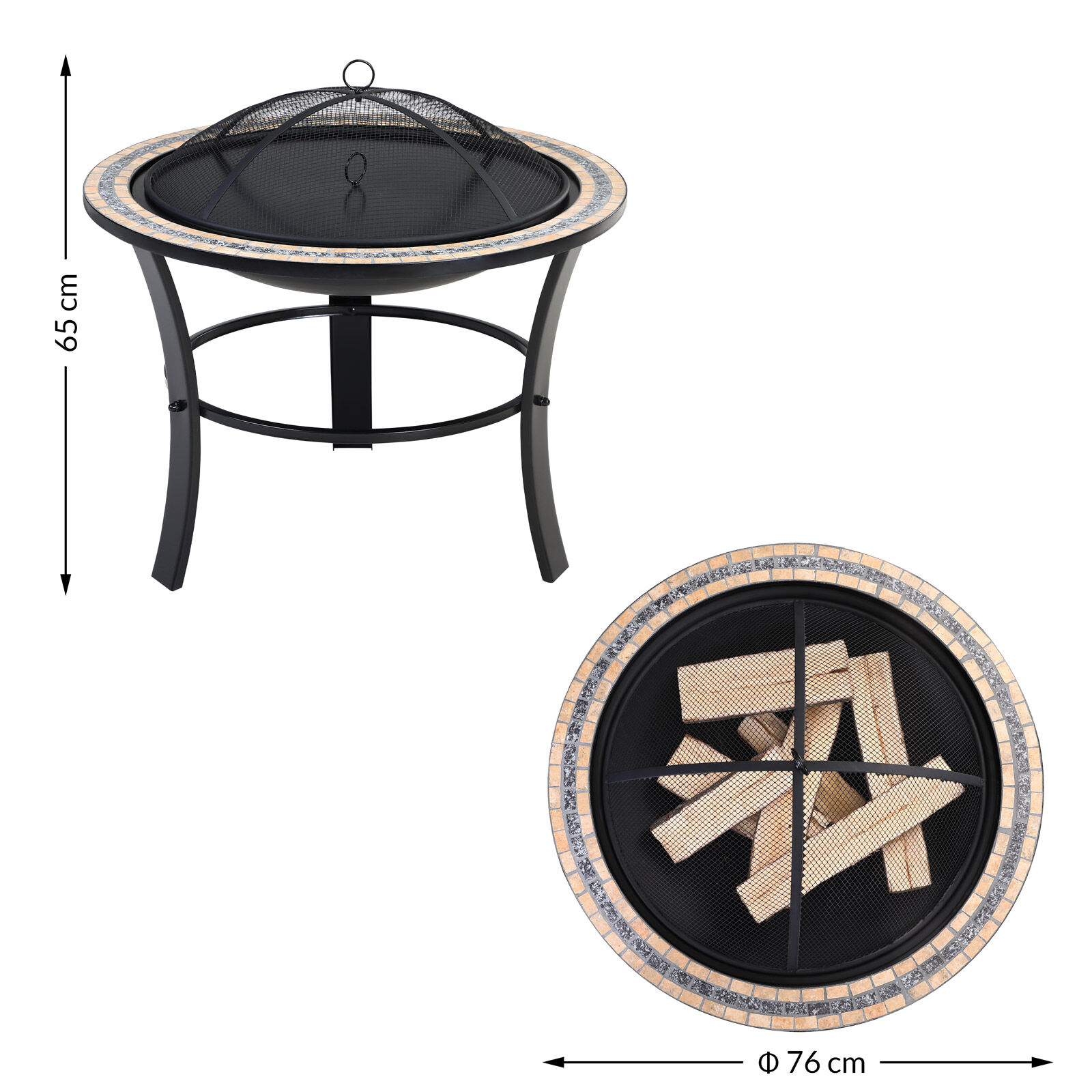 Feuerschale Fuego Mosaik Stahl Ø76cm