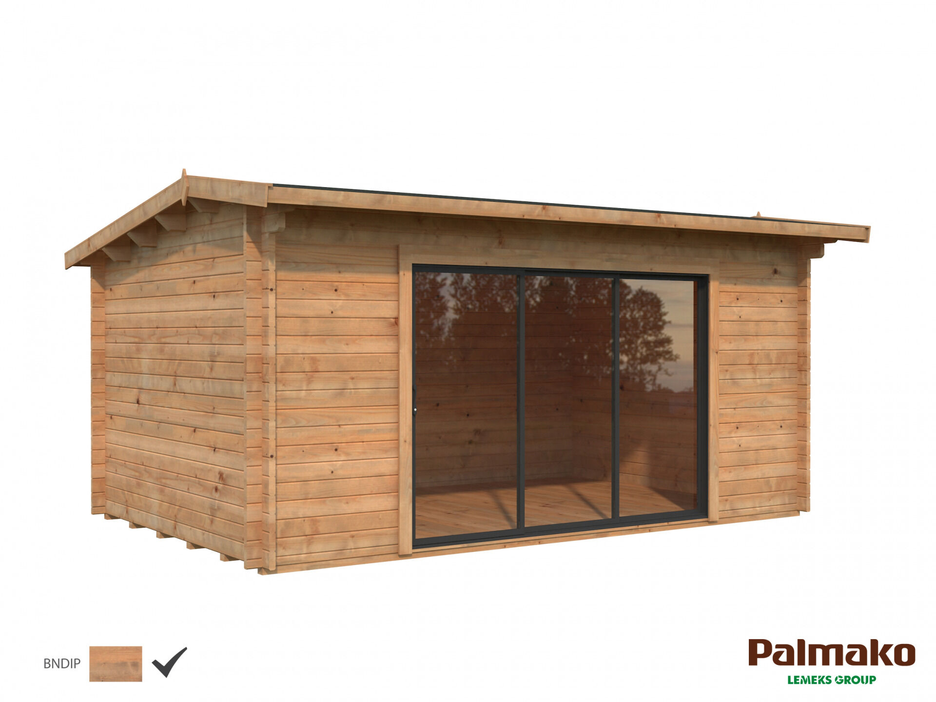 Palmako Gartenhaus Ines 13,7 m² mit Schiebetür Plus