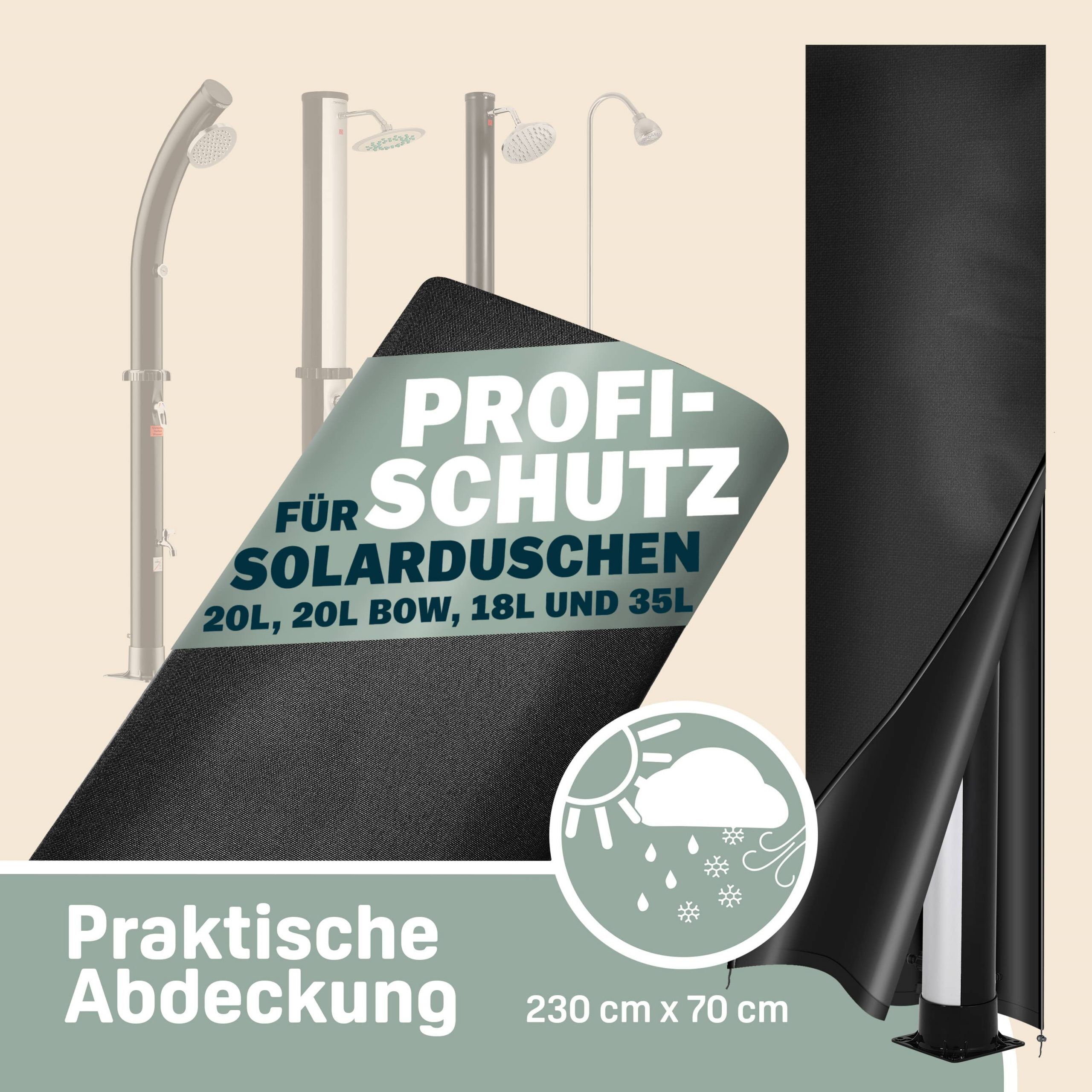 Solardusche Silber/Schwarz 35L