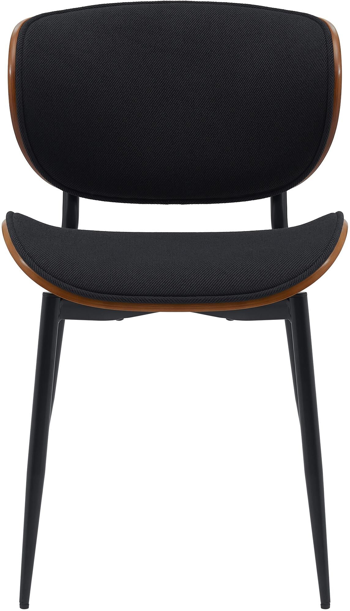 2er Set Esszimmerstuhl Enid Stoff, walnuss/schwarz