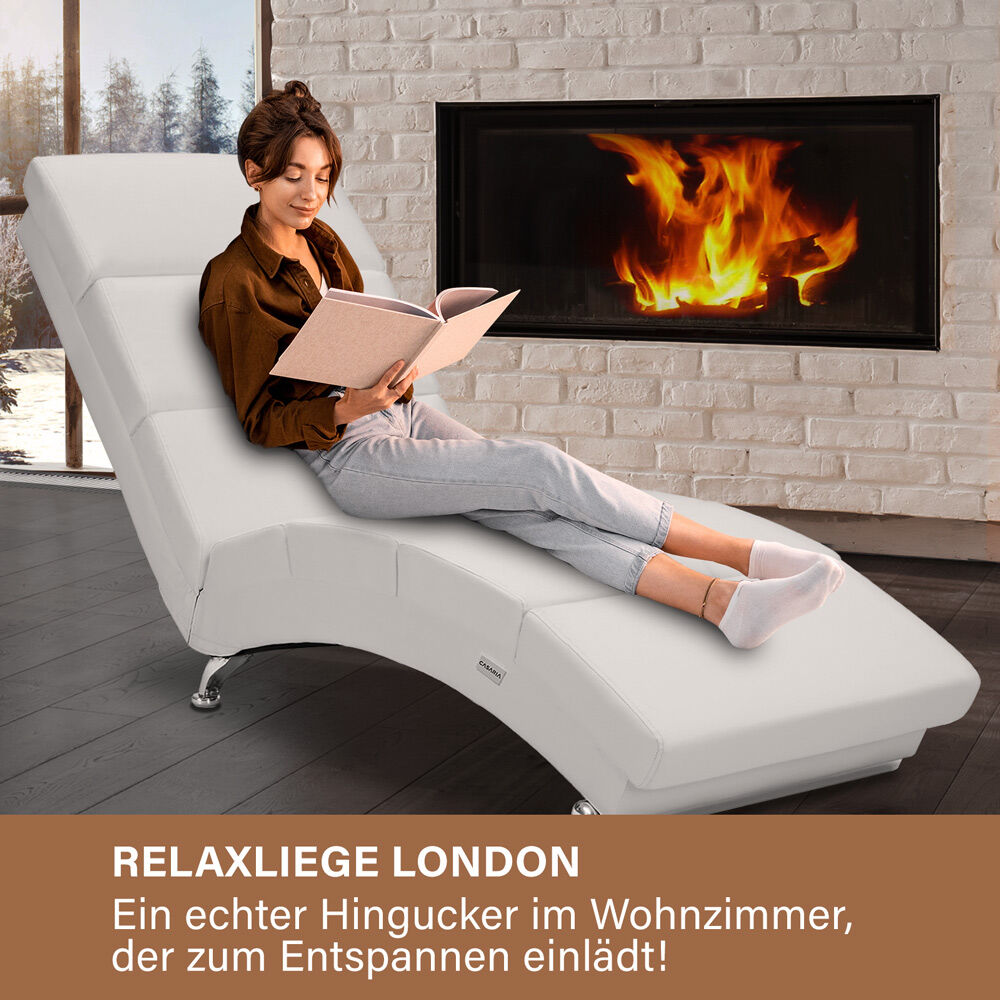 Relaxliege London Weiß Kunstleder
