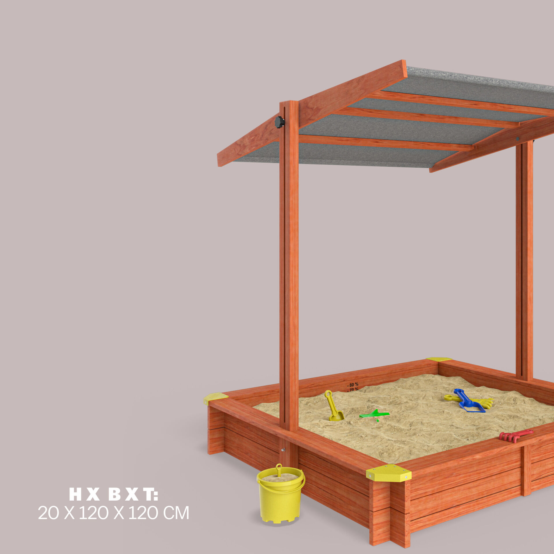 Sandkasten Sami 120x120cm UV-Schutz 50+