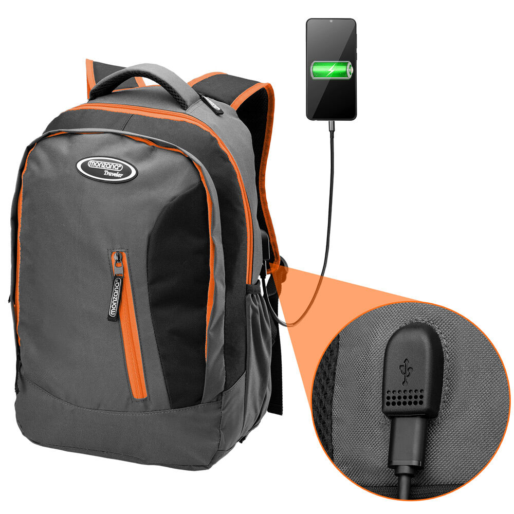 Sportrucksack Grau/Orange 34L