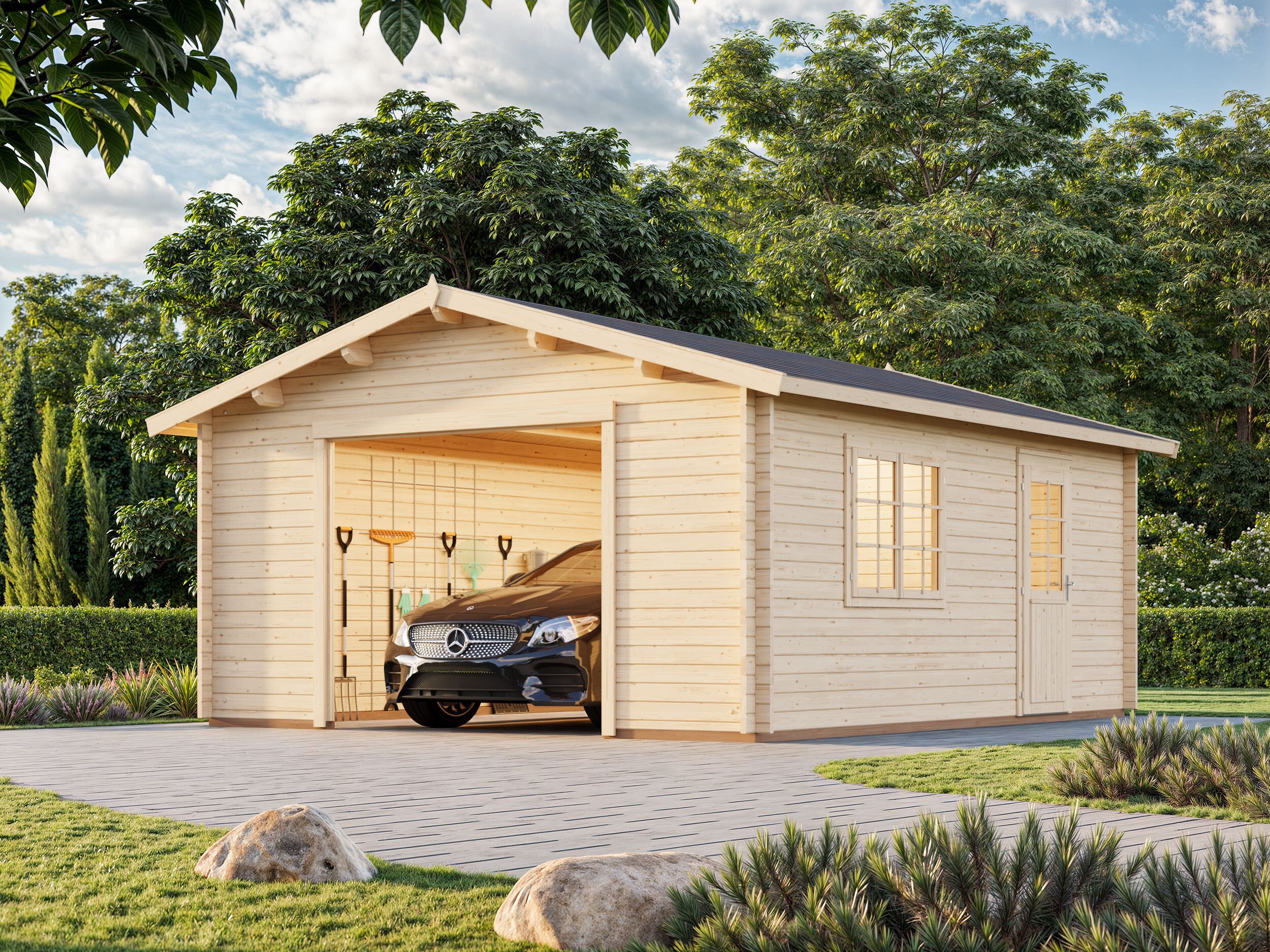 Palmako Holzgarage Roger 23,9 m² ohne Tor