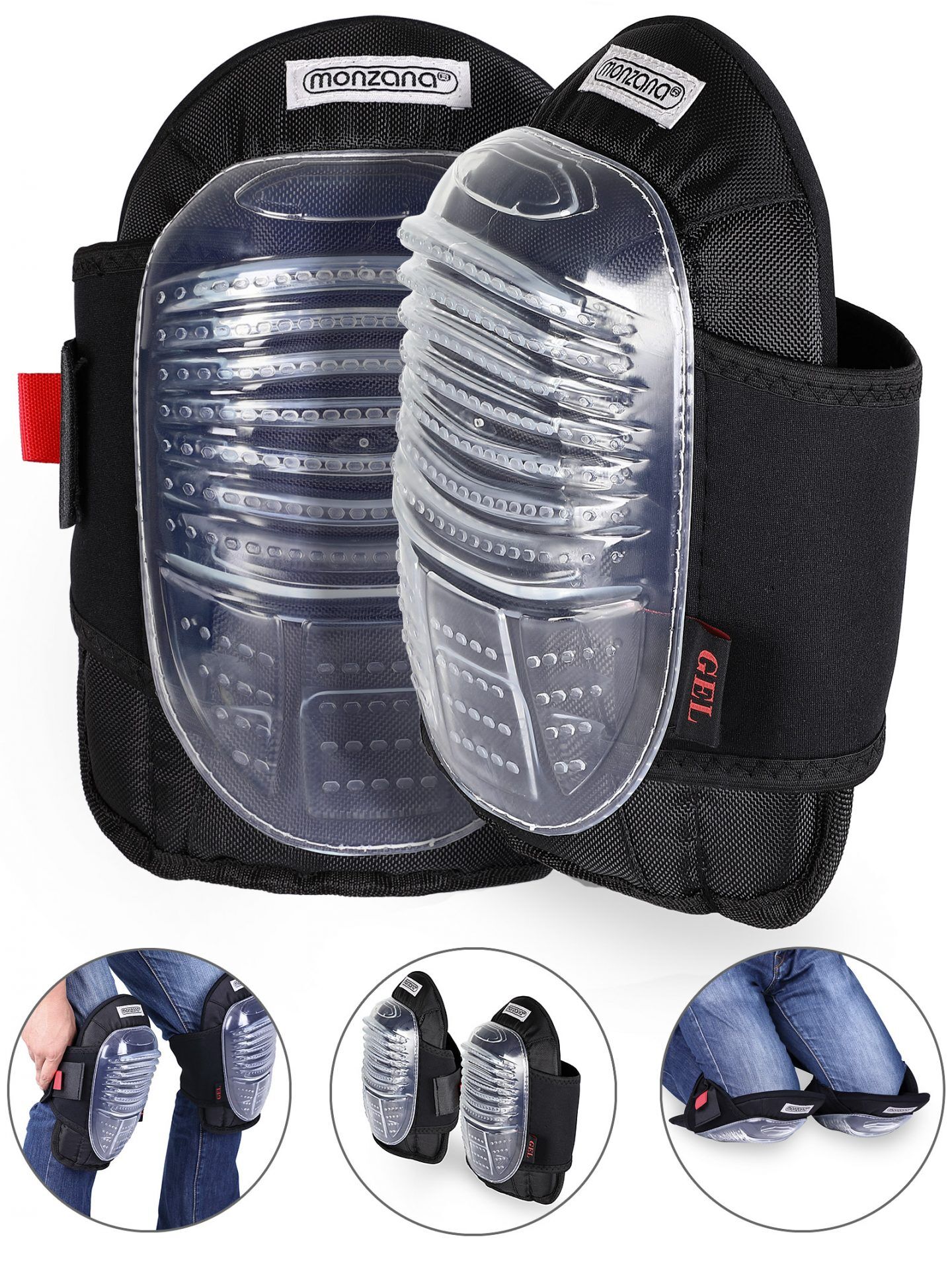 Gel Knieschoner 1 Paar Schwarz