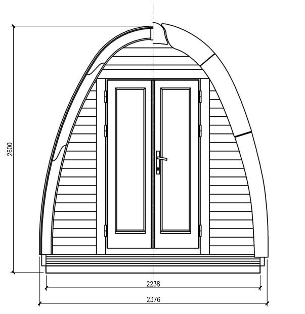 Camping Pod Turku 240x300, montiert