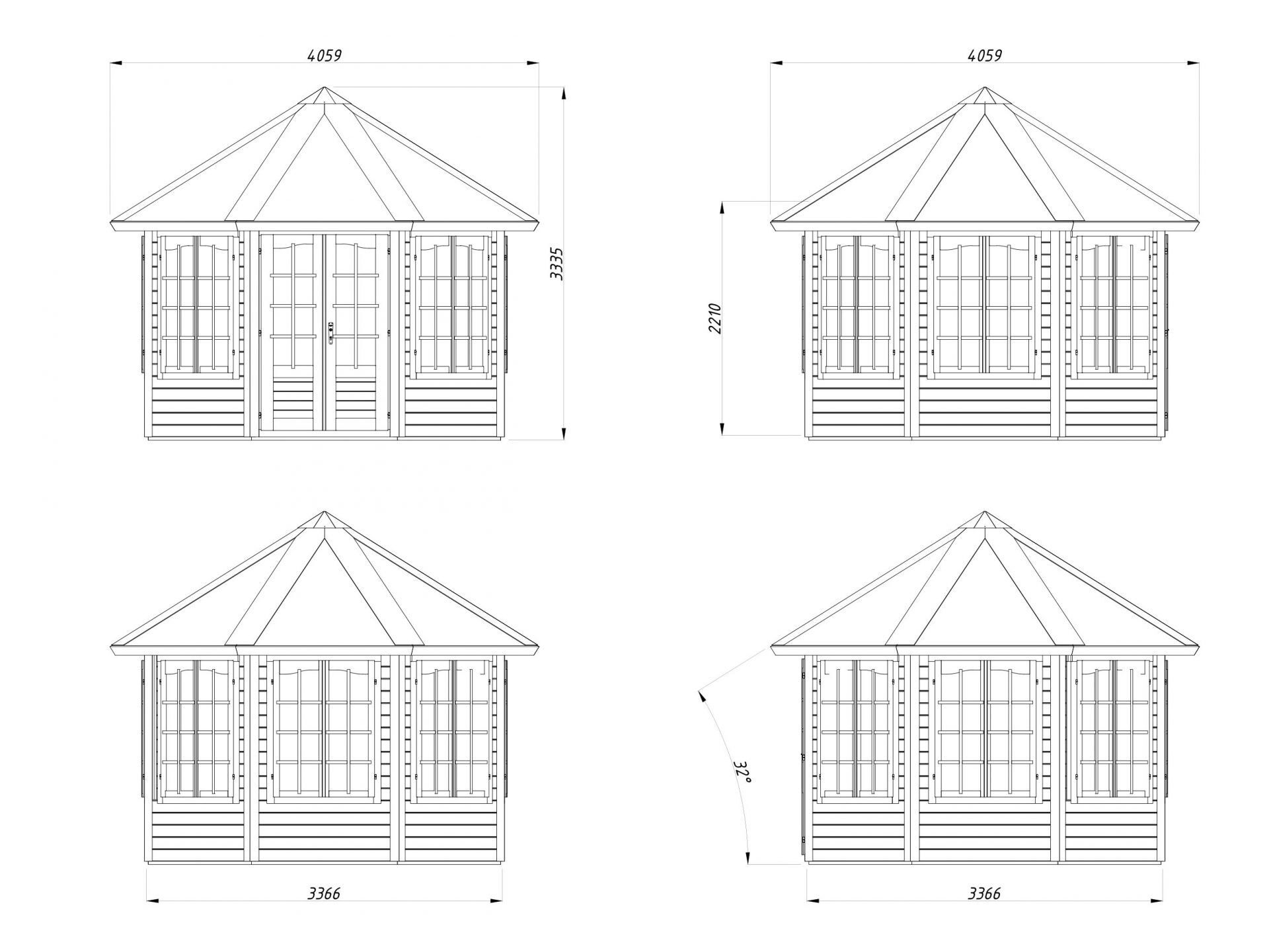 Palmako Pavillon Veronica 7 9,2 m²