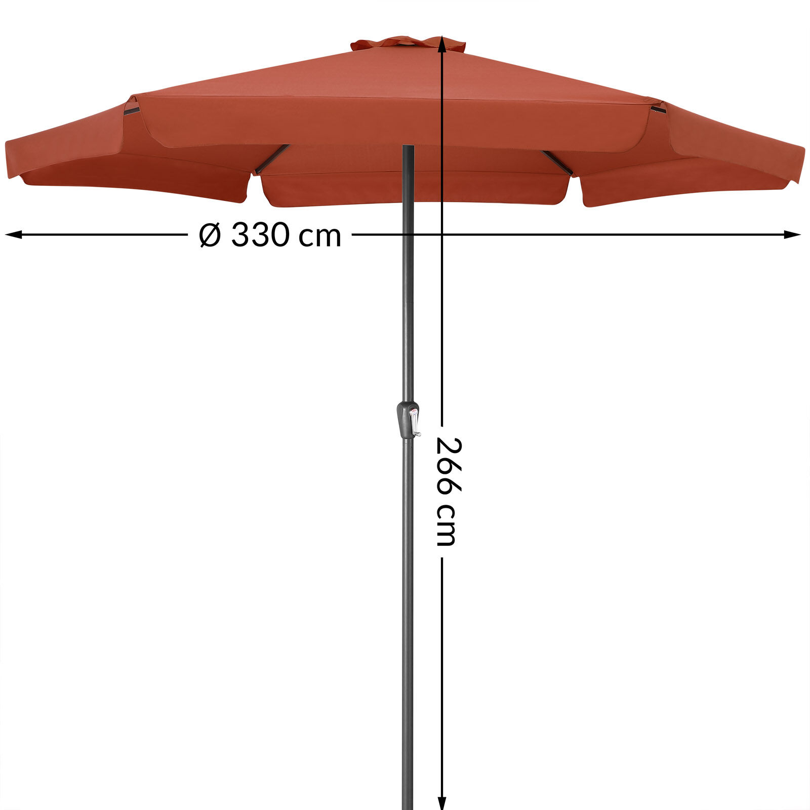 Sonnenschirm Maui Terrakotta Ø330cm UV-Schutz 80+