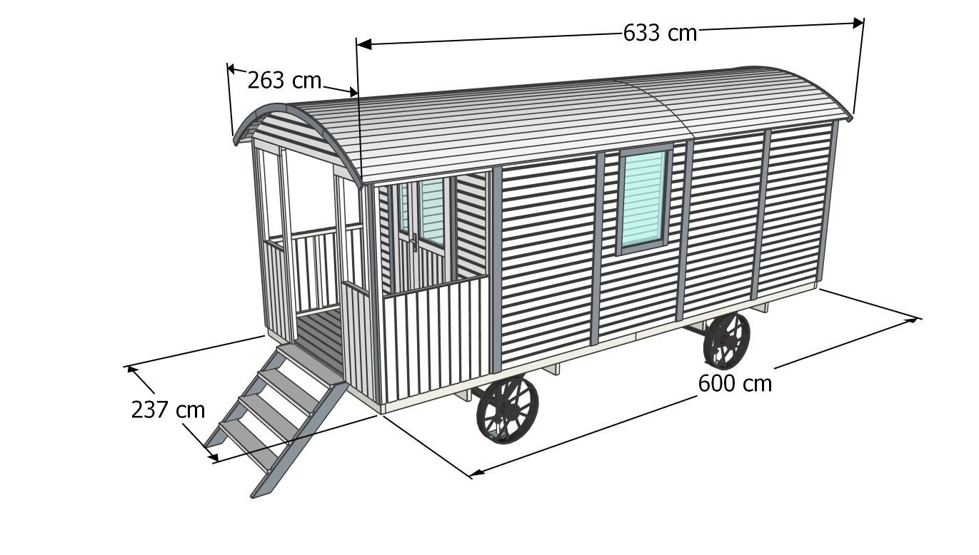 Tinyhaus Bauwagen Zirkuswagen Schäferwagen Pipowagen XXL 600