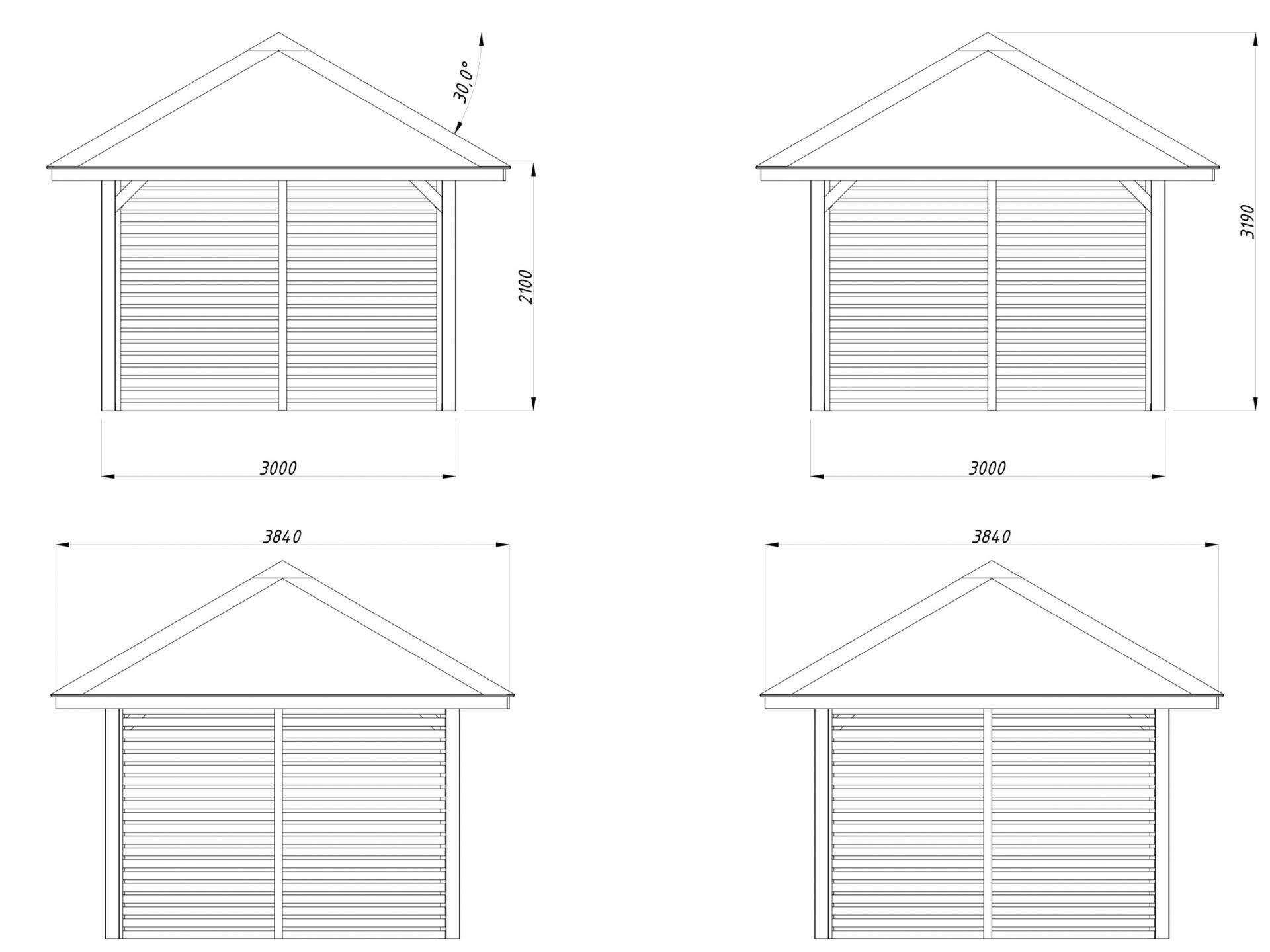 Palmako Pavillon Bianca 8,3 m2 Set 102
