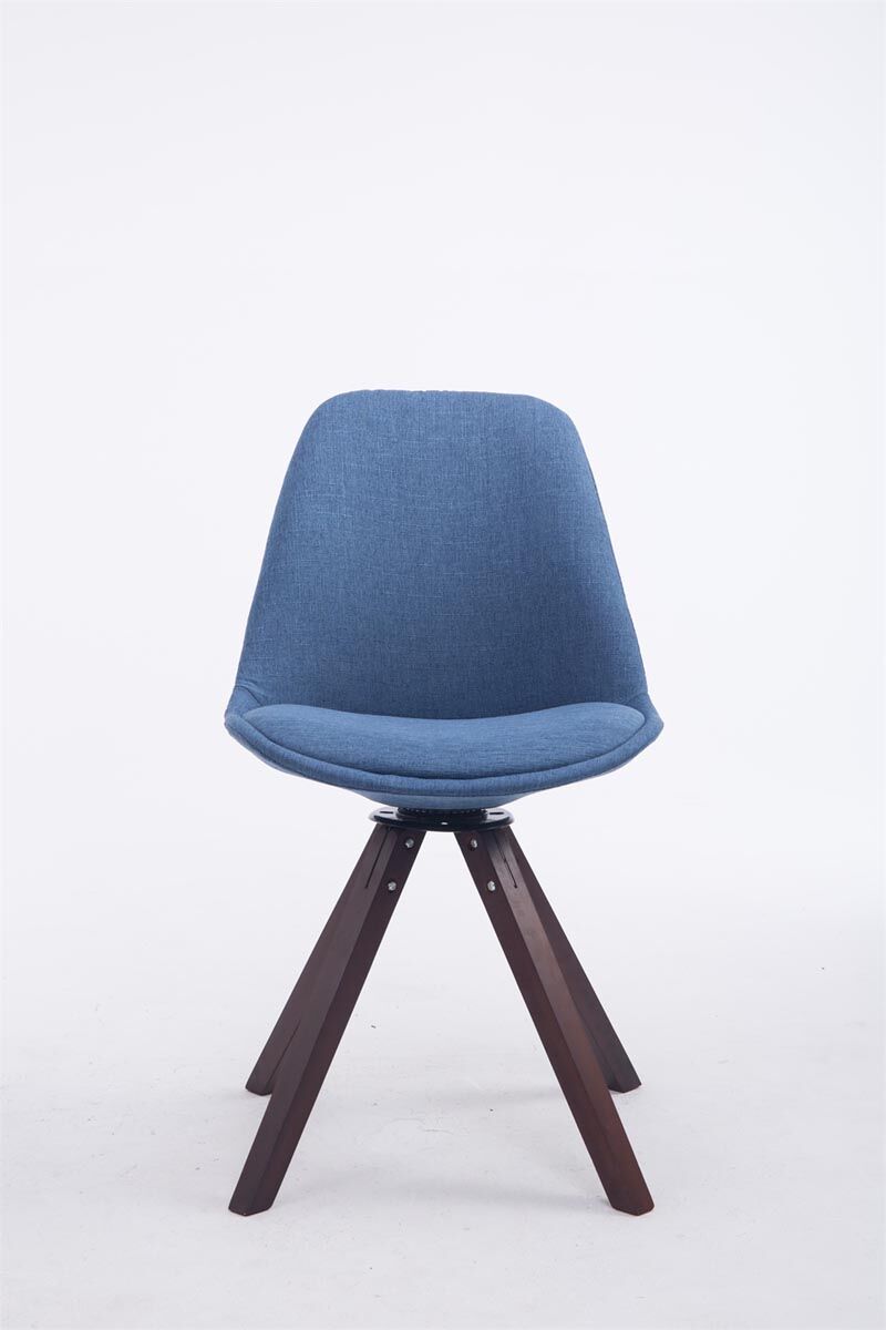 Besucherstuhl Troyes Drehbar Walnuss Stoff Square, blau