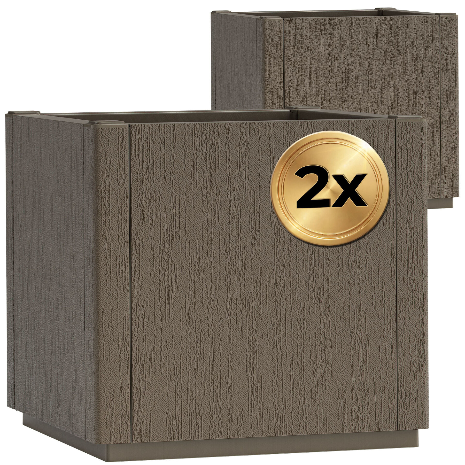 Blumentopf Ethica 2er-Set Braun Kunststoff 36x36x35cm
