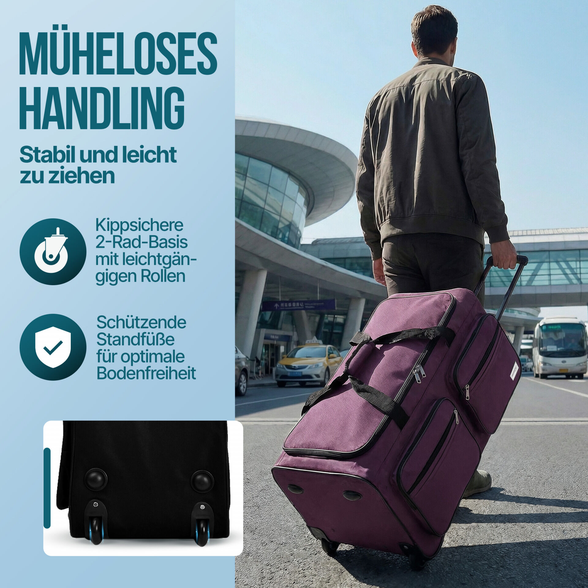 Rollenreisetasche Violett 85L