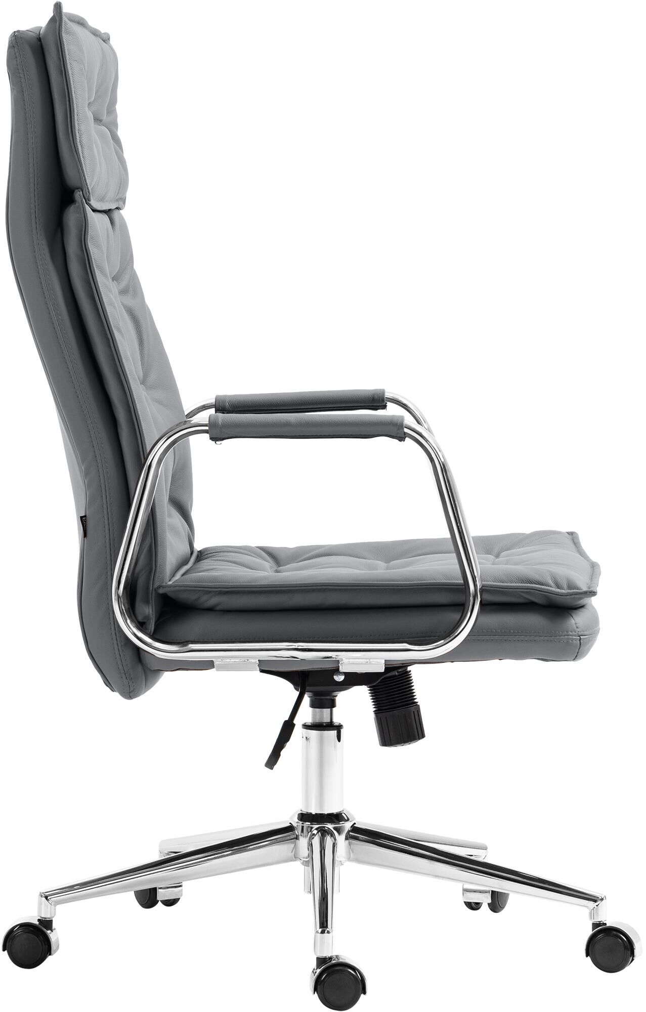 Bürostuhl Sotira Echtleder, grau