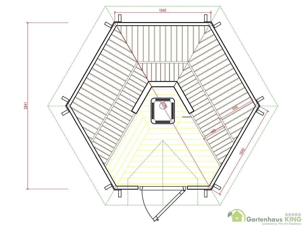Finn Art Saunakota Elegance 7,0 m² Grundriss