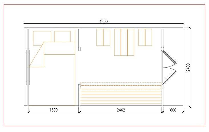 Camping Pod Helsinki 240x480, montiert