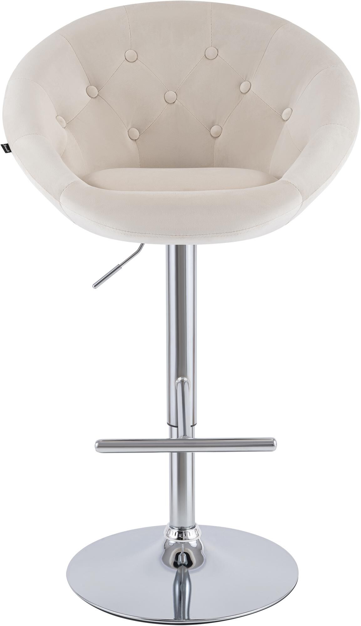 Barhocker London Samt chrom, creme
