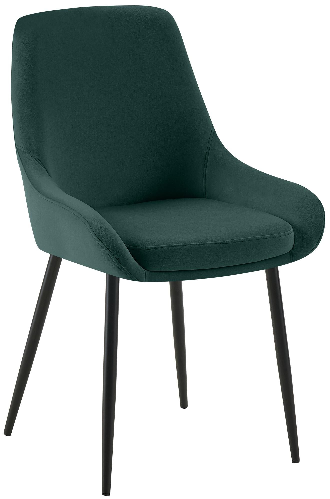 Esszimmerstuhl Elmira Samt schwarz, grün