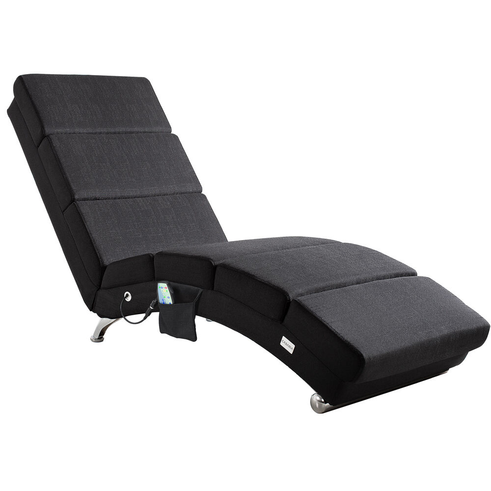 Relaxliege London Anthrazit mit Massage- + Heizfunktion