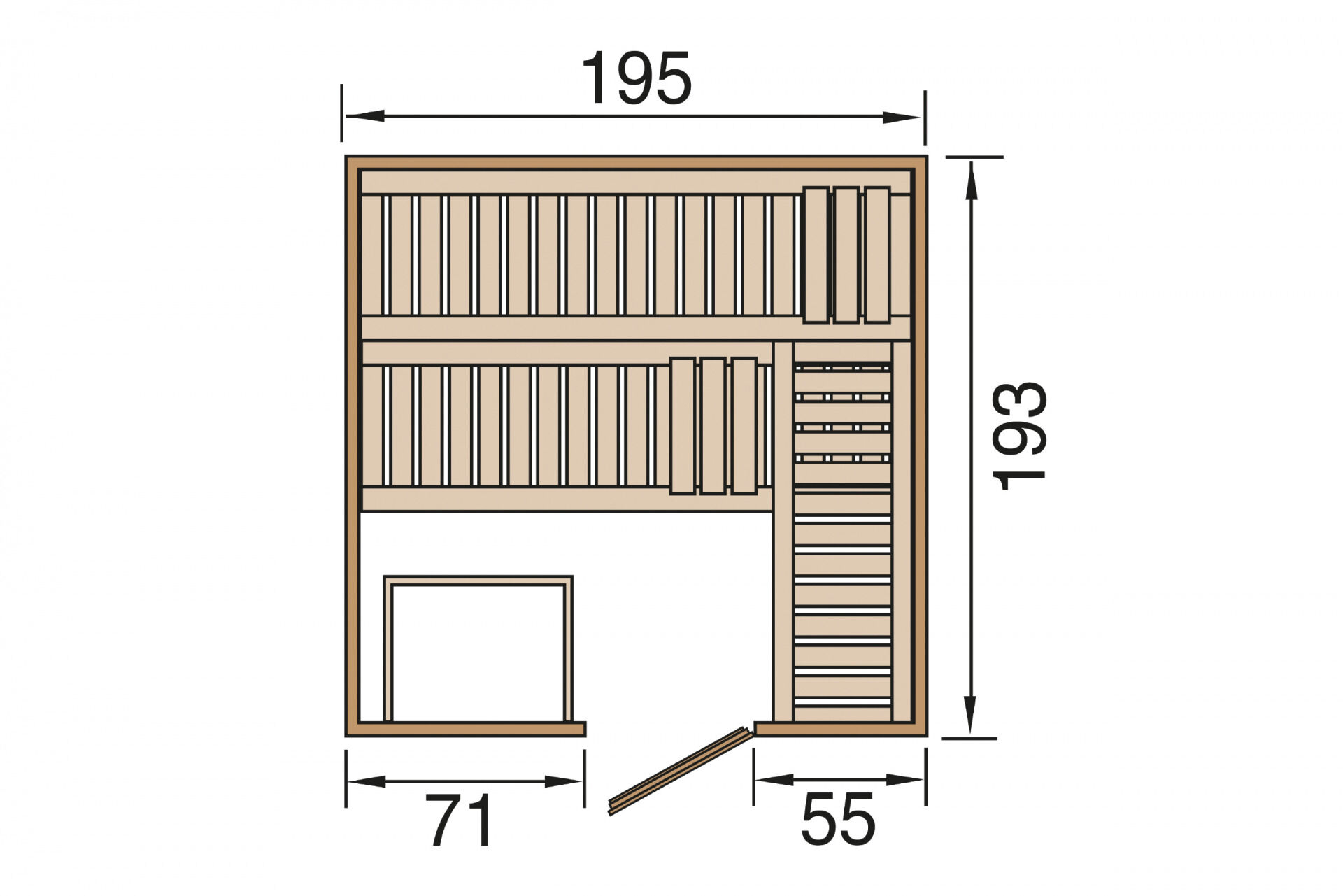 weka Design-Sauna KEMI 2, ohne Ofen, ohne Beleuchtung