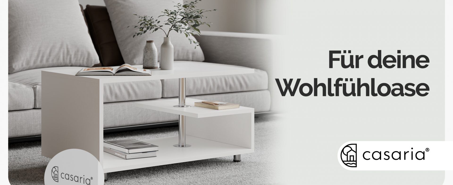 Couchtisch Orlando Weiß 95x55x50cm