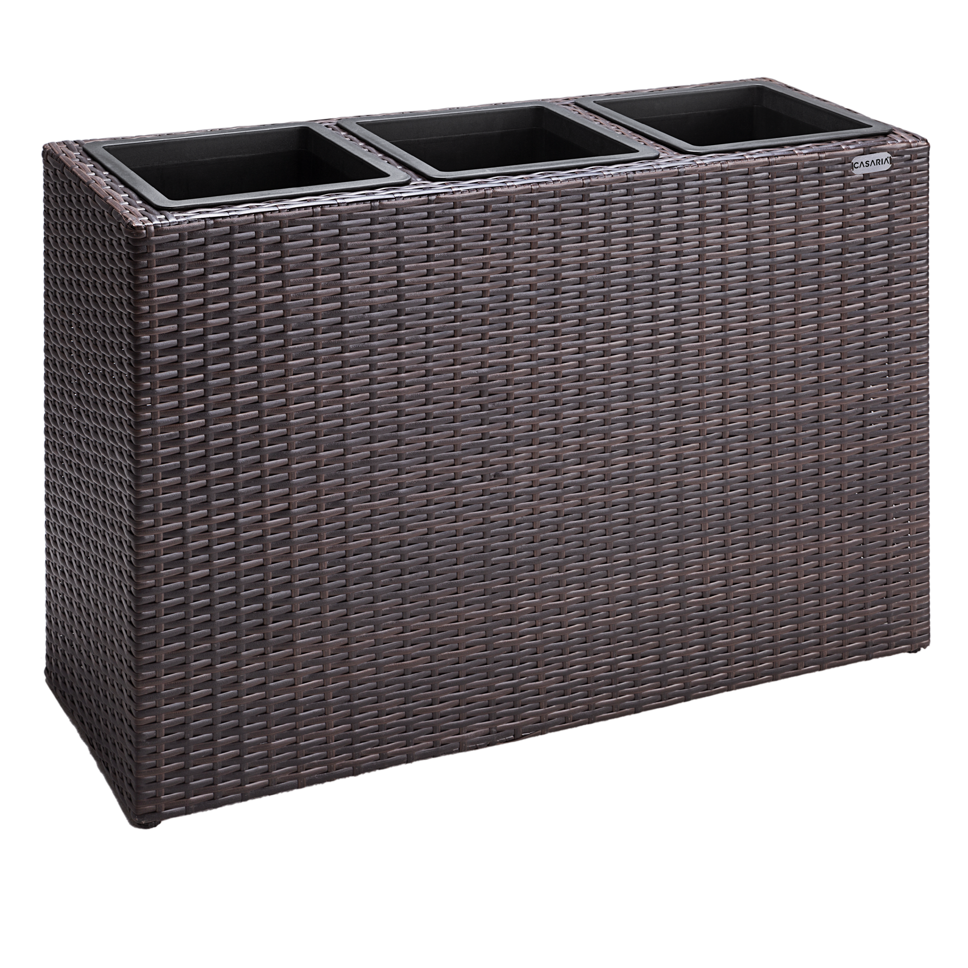 Polyrattan Blumentopf Braun 83x30,5x60cm