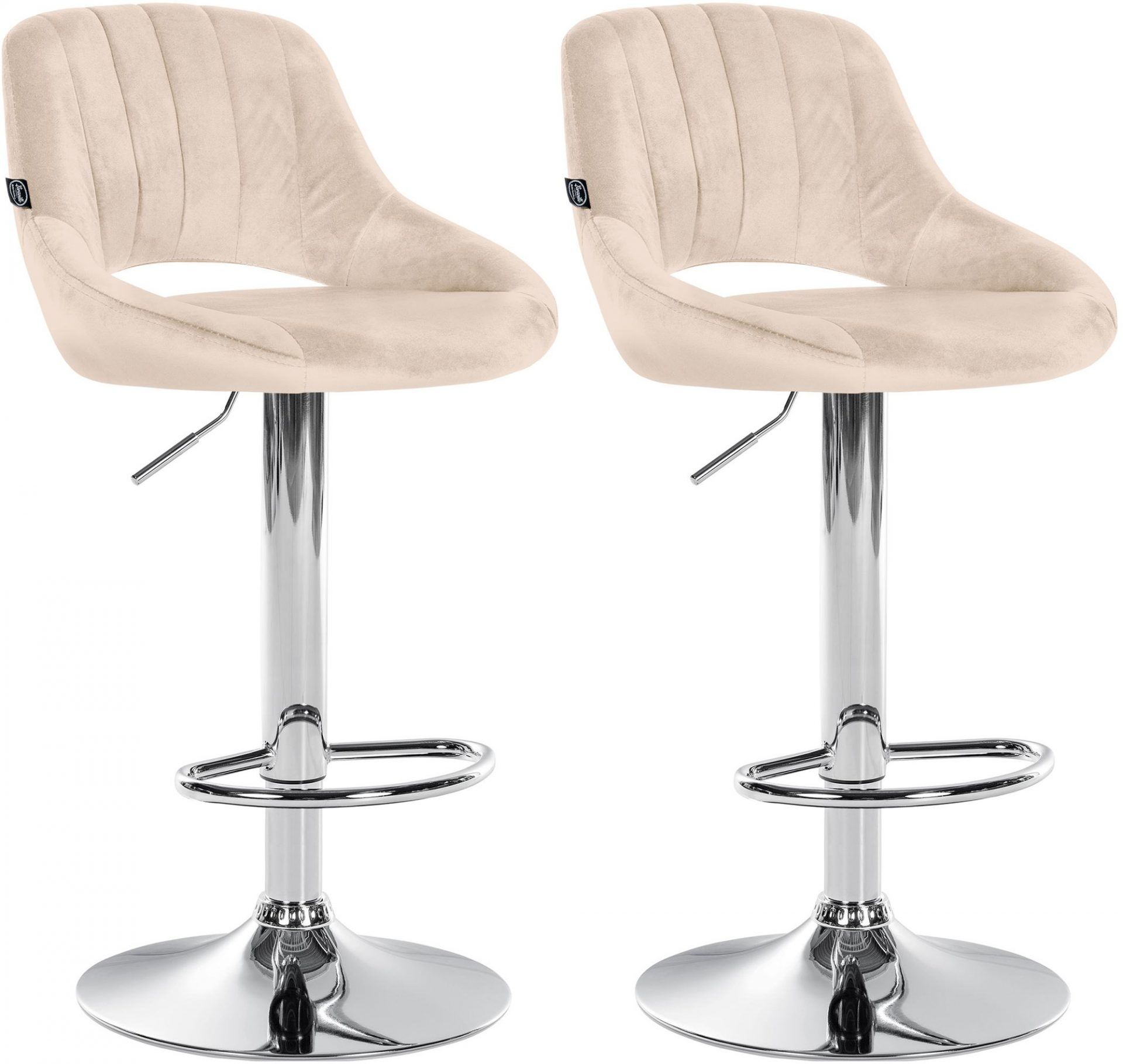 2er Set Barhocker Milet Samt C, creme