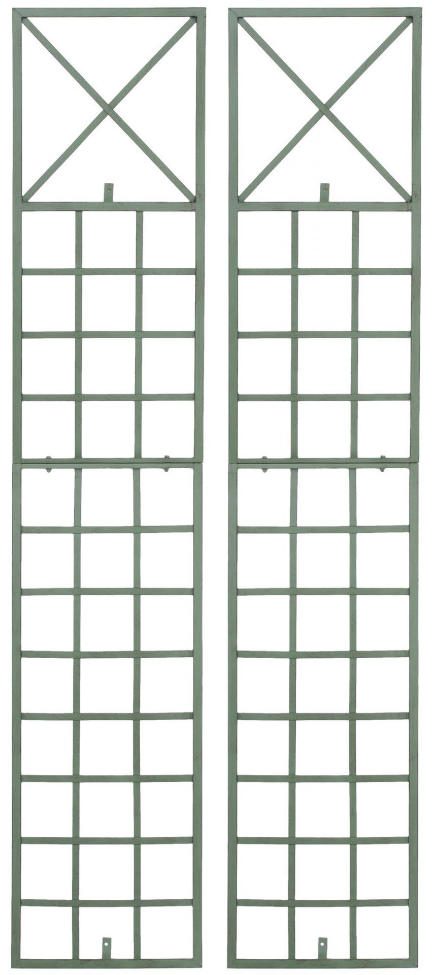 2er Set Rankgitter Trigo, antik-grün