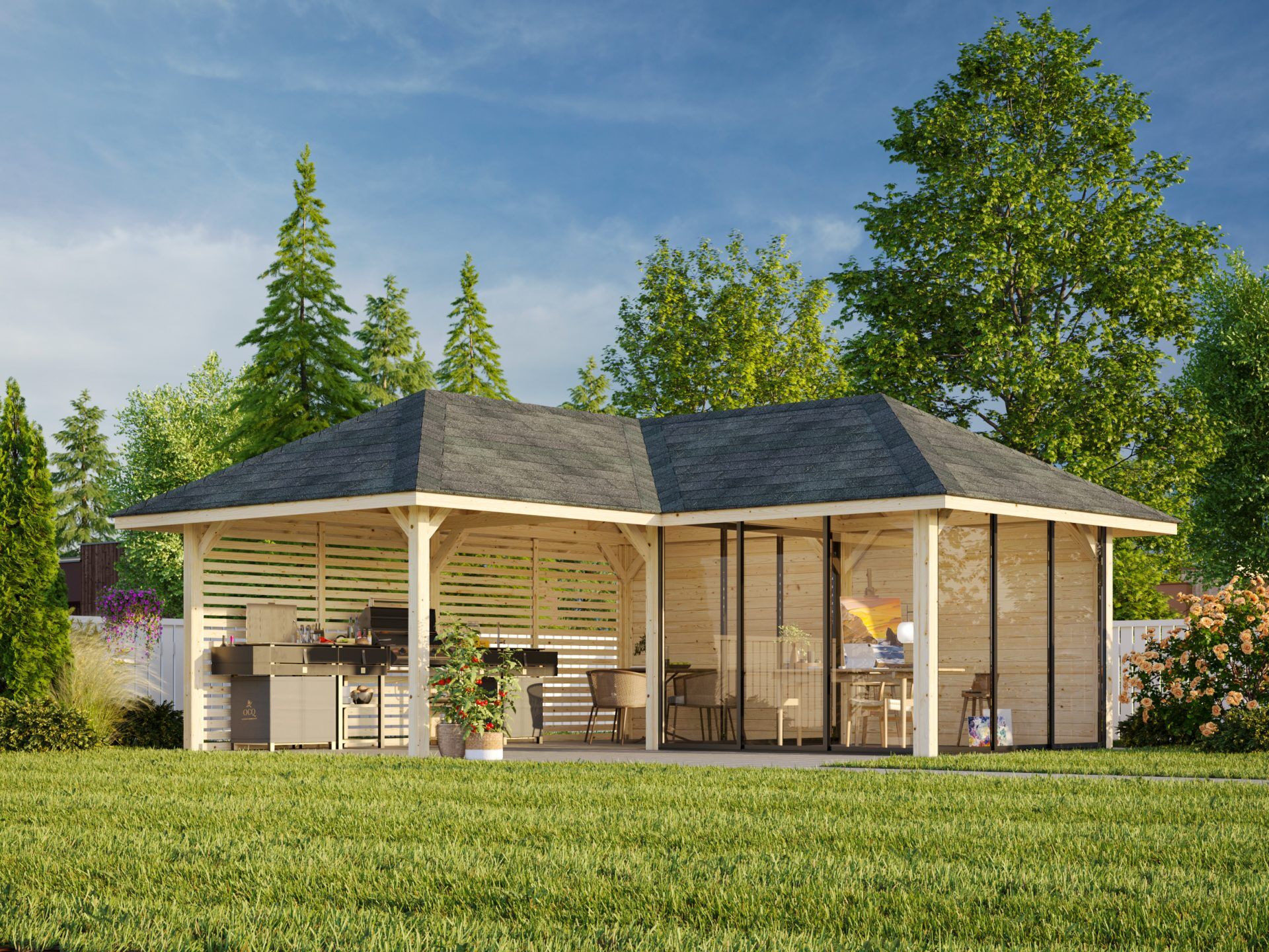 Palmako Pavillon Bianca 24,9 m2 Set 211 Slide
