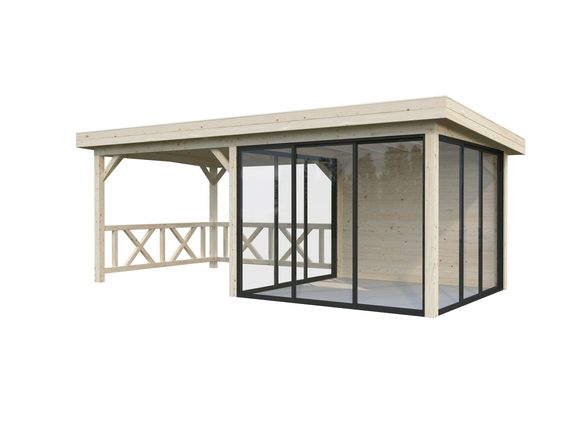 Palmako modernes Gartenhaus Lenna 16,6 m2 Set 404 Slide