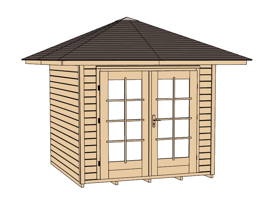 weka Gartenhaus 177 4-Eck 3,2x3,2m
