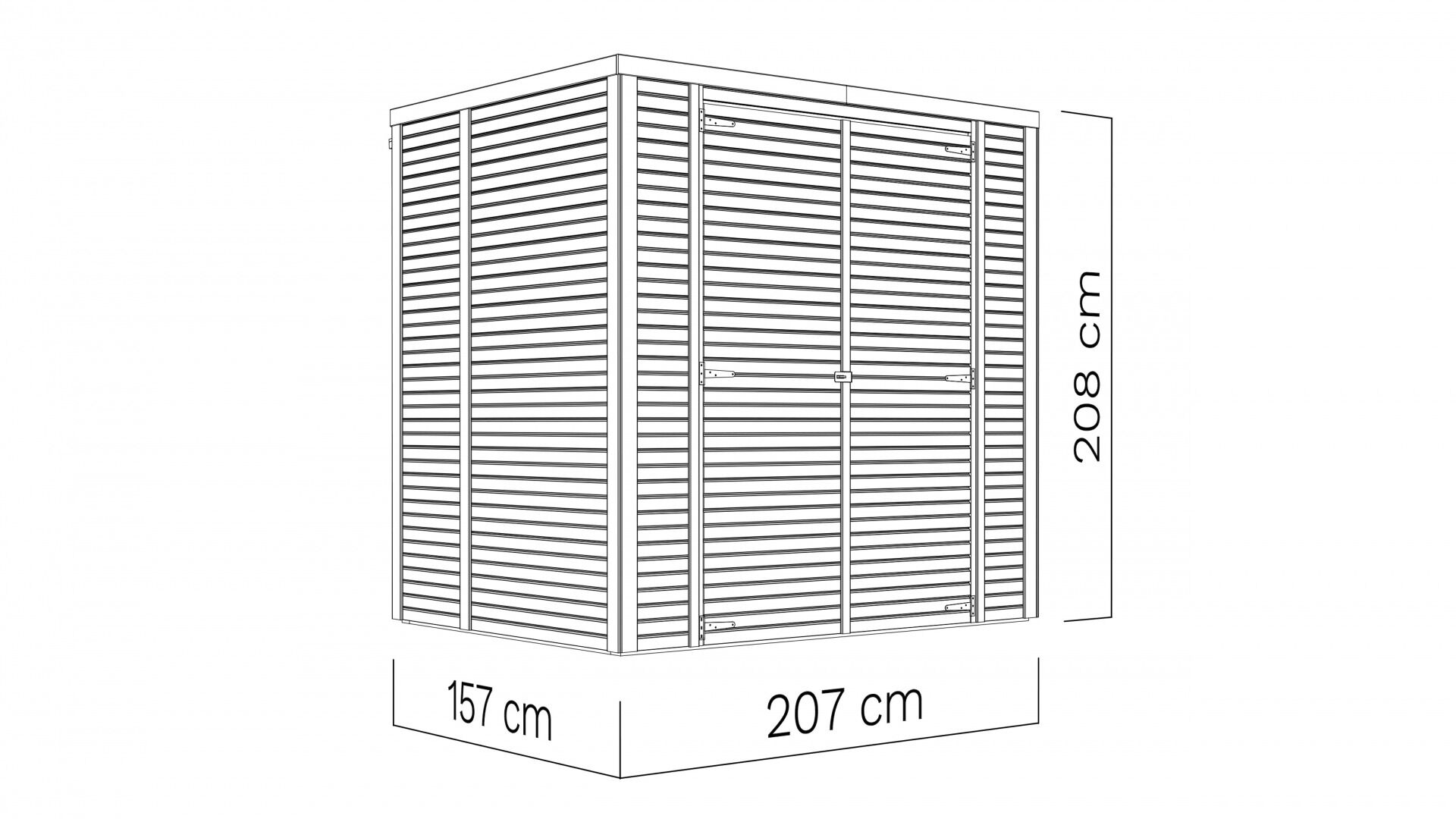 Gerätehaus Holz Box 2 hellgrau 207 x 156 cm