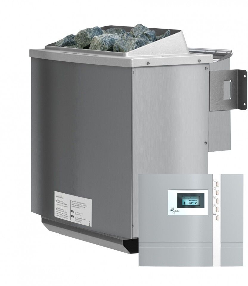 Saunaofen 4,5 KW Bio Kombiofen SET mit Steuerung Premium Bio und Steinen