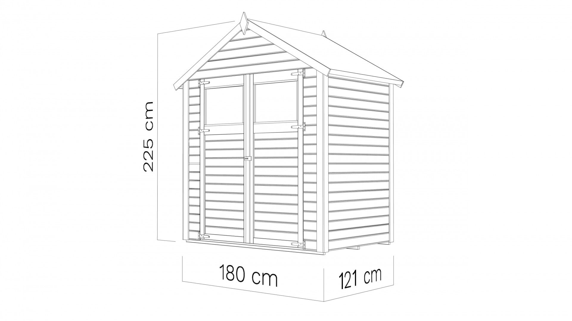 Gartenhaus Sylt 1 naturbelassen 180 x 120 cm