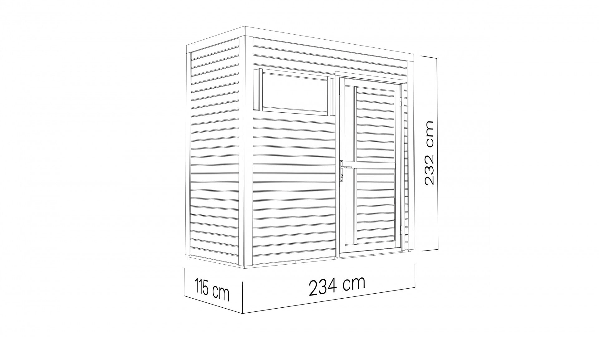 Gartenhaus Cubus 1 Anthrazit 234 x 115 cm