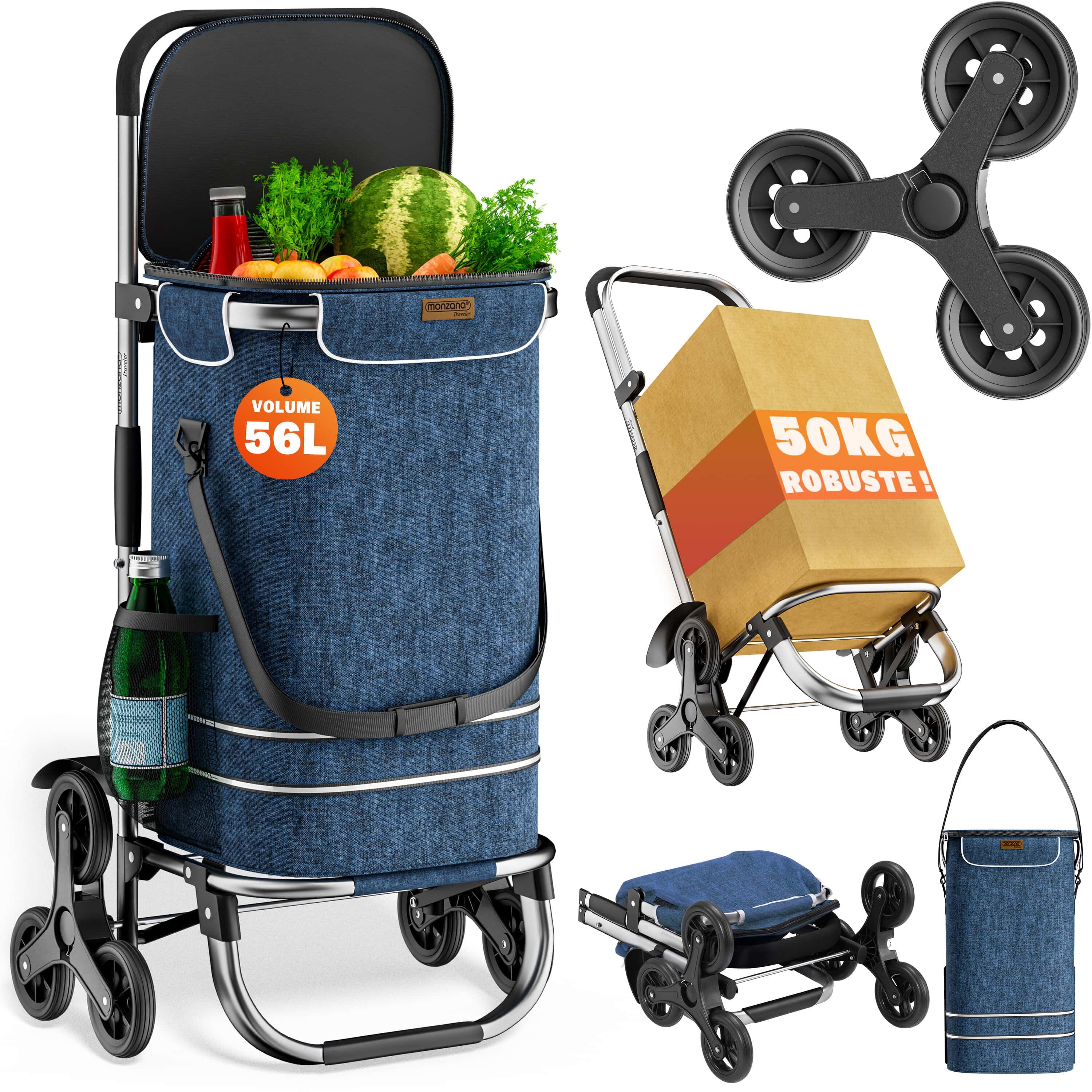 Einkaufstrolley Treppensteiger Blau