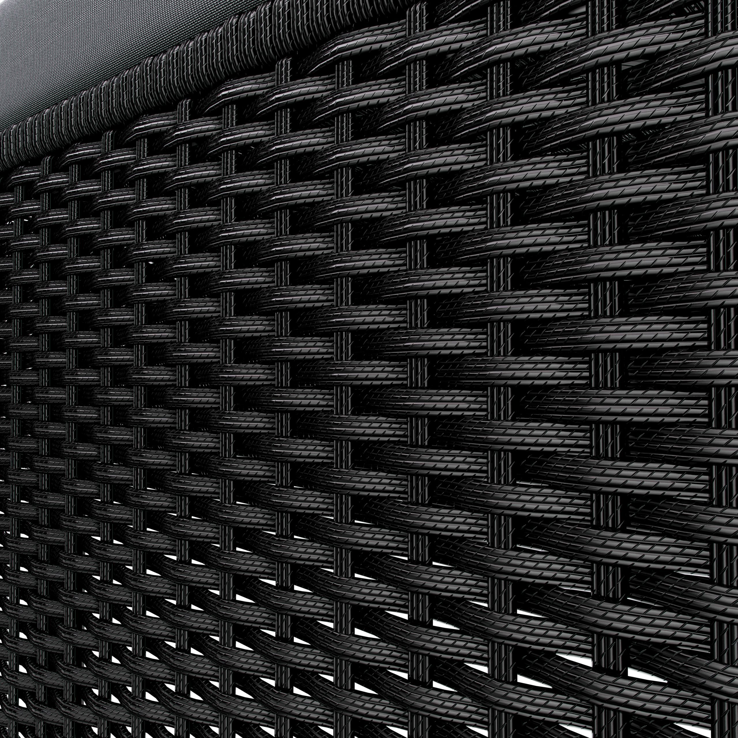 Polyrattan Gartenliege Schwarz/Anthrazit 200x115x33cm