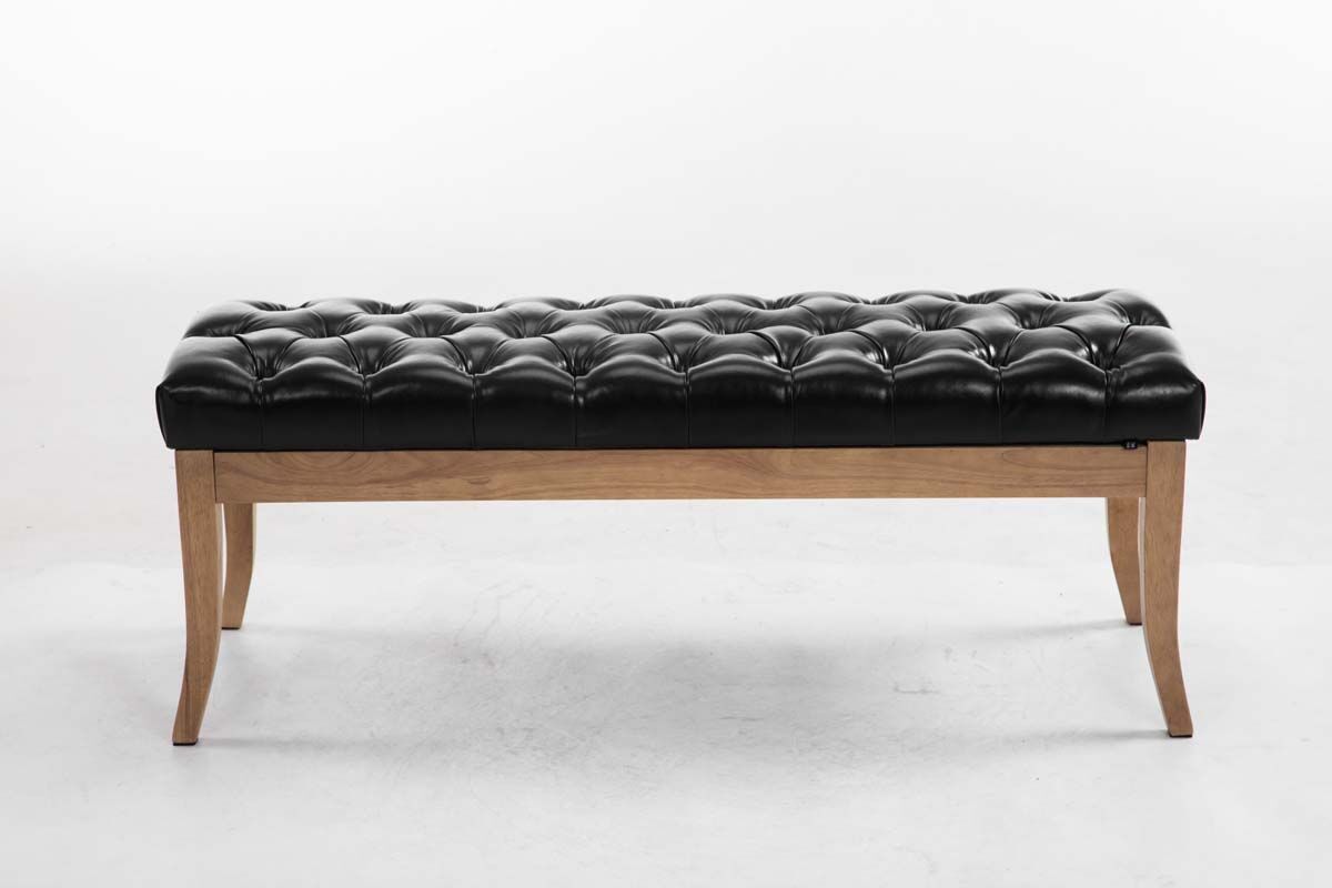 Sitzbank Ramses Kunstleder antik-hell 120, schwarz