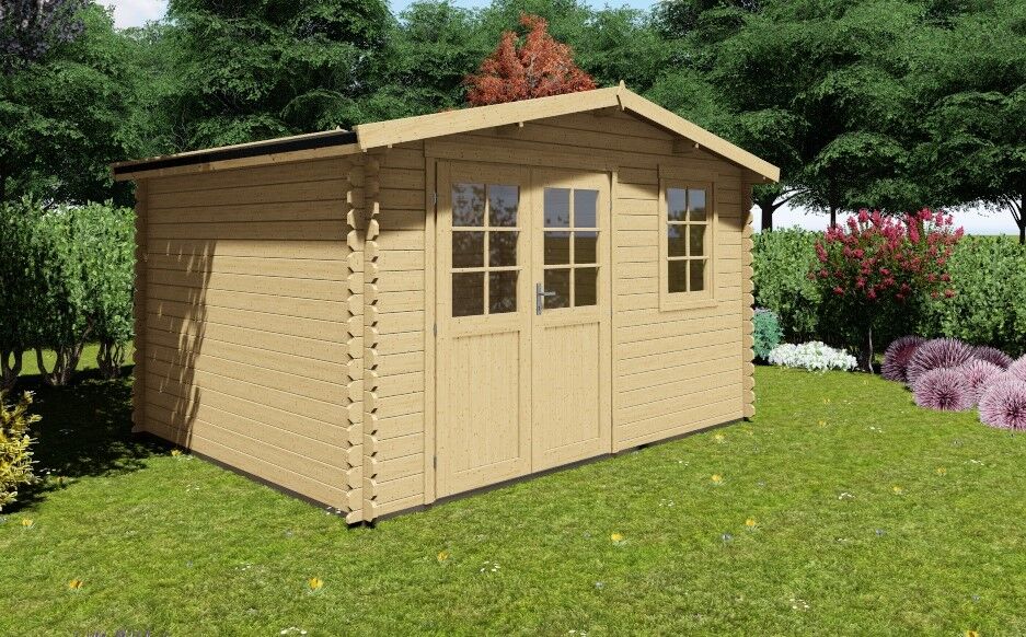 Gartenhaus Schweden 21 – 28 mm Blockbohlen Gartenhaus mit Doppeltür