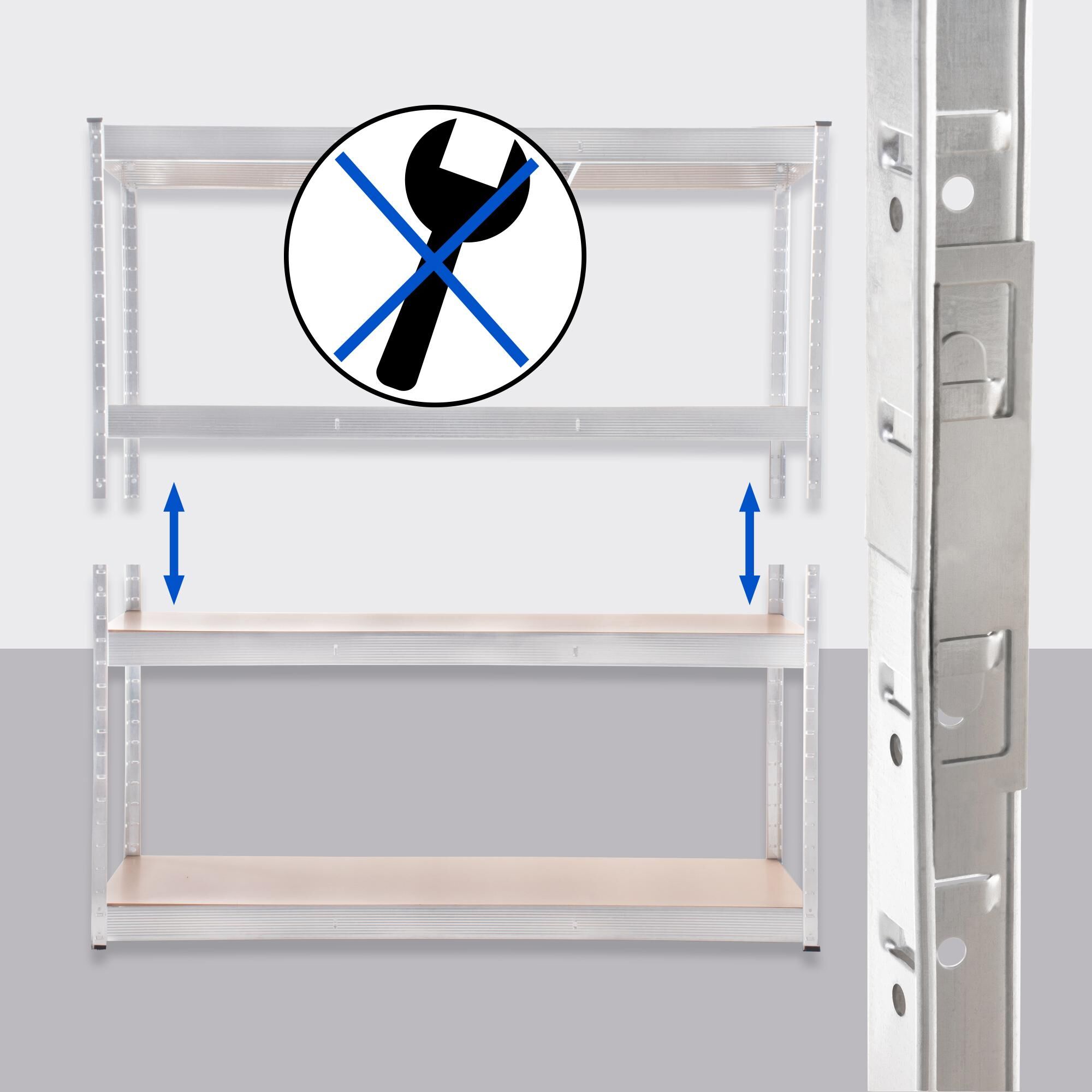 Schwerlastregal 160x60x180 cm, weiß