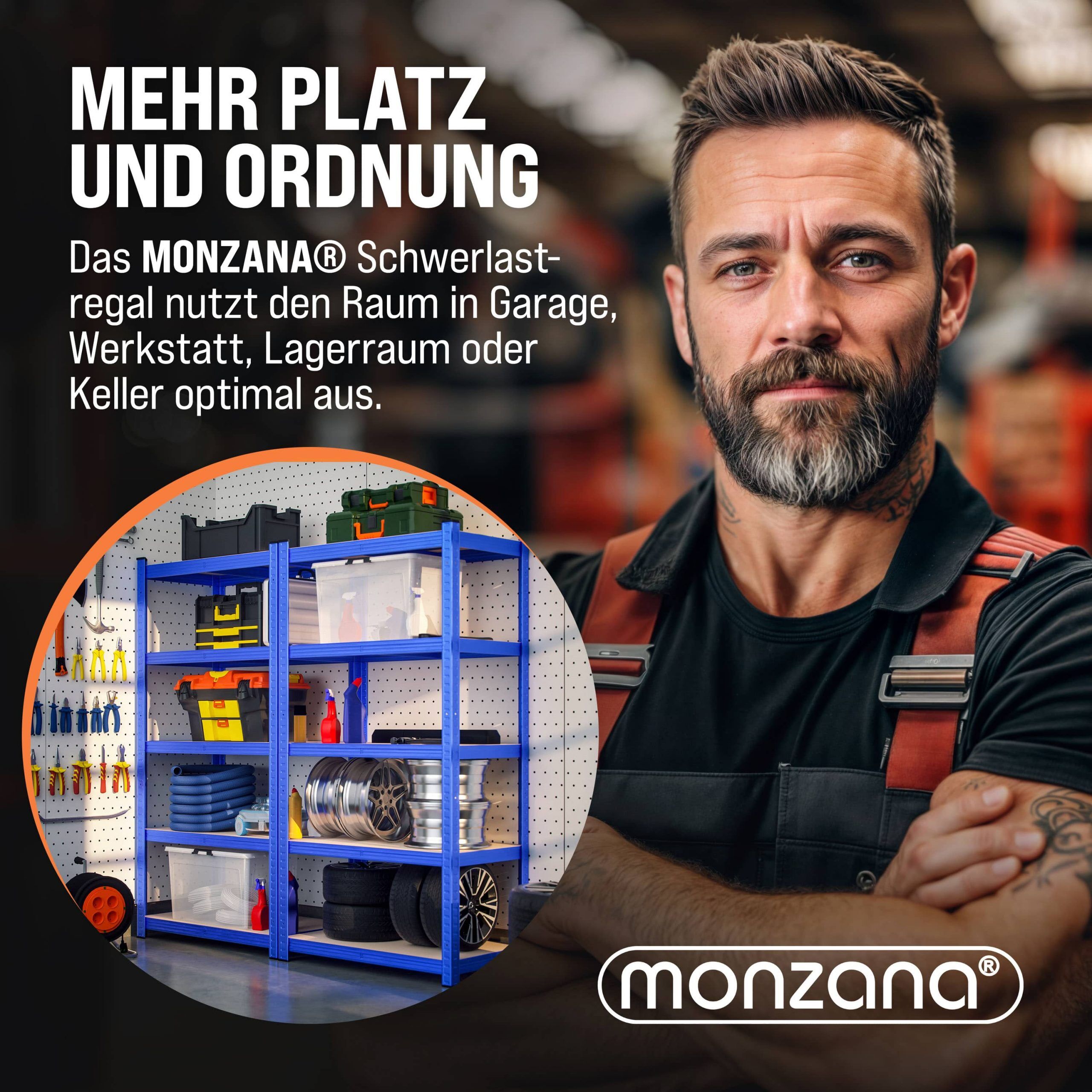 Schwerlastregal 2er-Set Blau 180x90x40cm pulverbeschichtet je 875kg