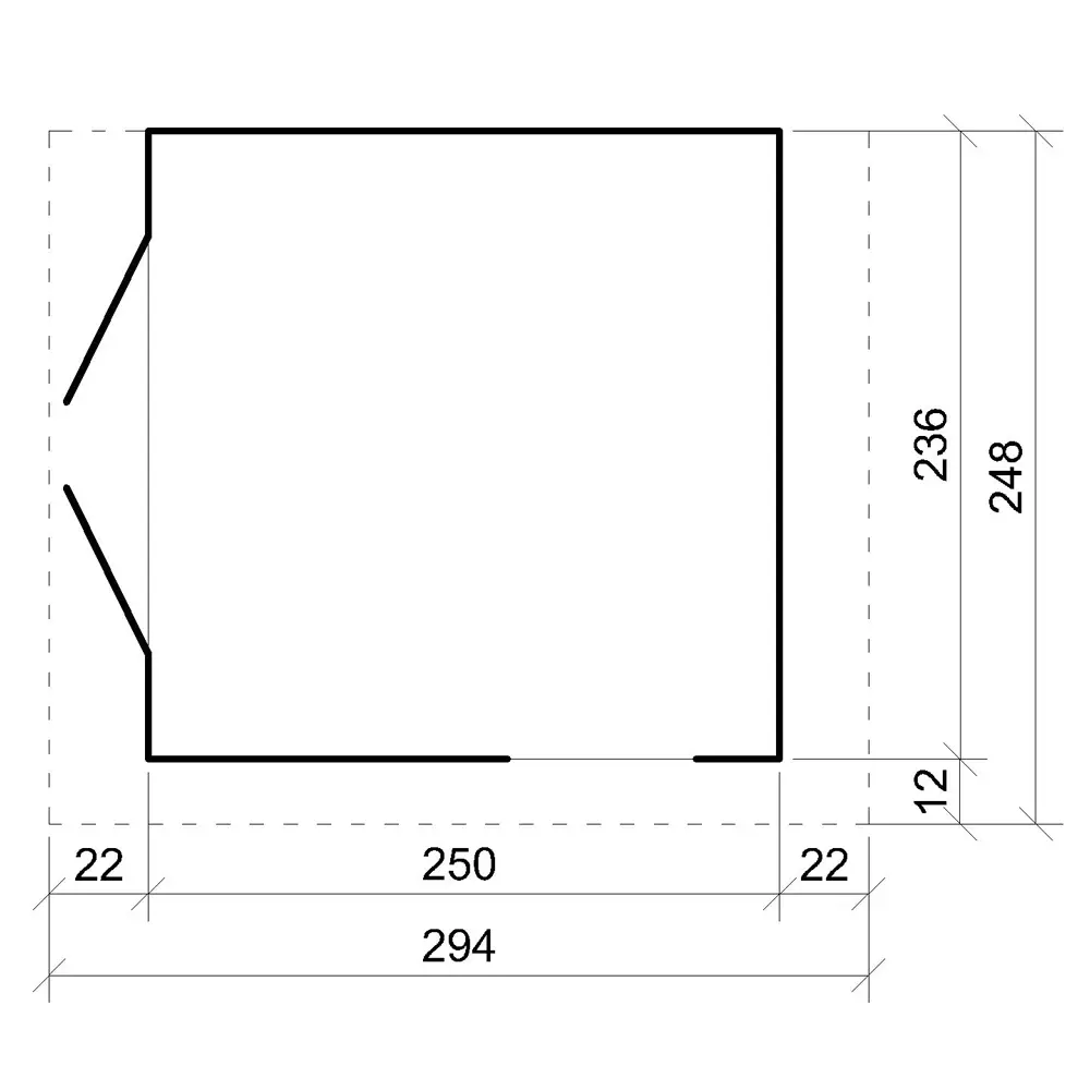 Pultdach Gartenhaus Norge 10 mit LP® SmartSide® M938 – 236 x 250 cm – 6 m2