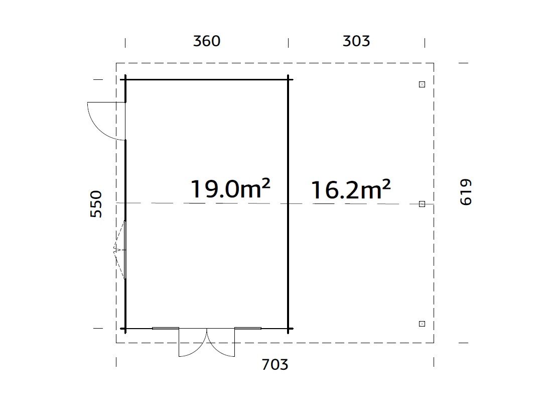 Palmako Gartenhaus Irene 19,0+16,2 m2