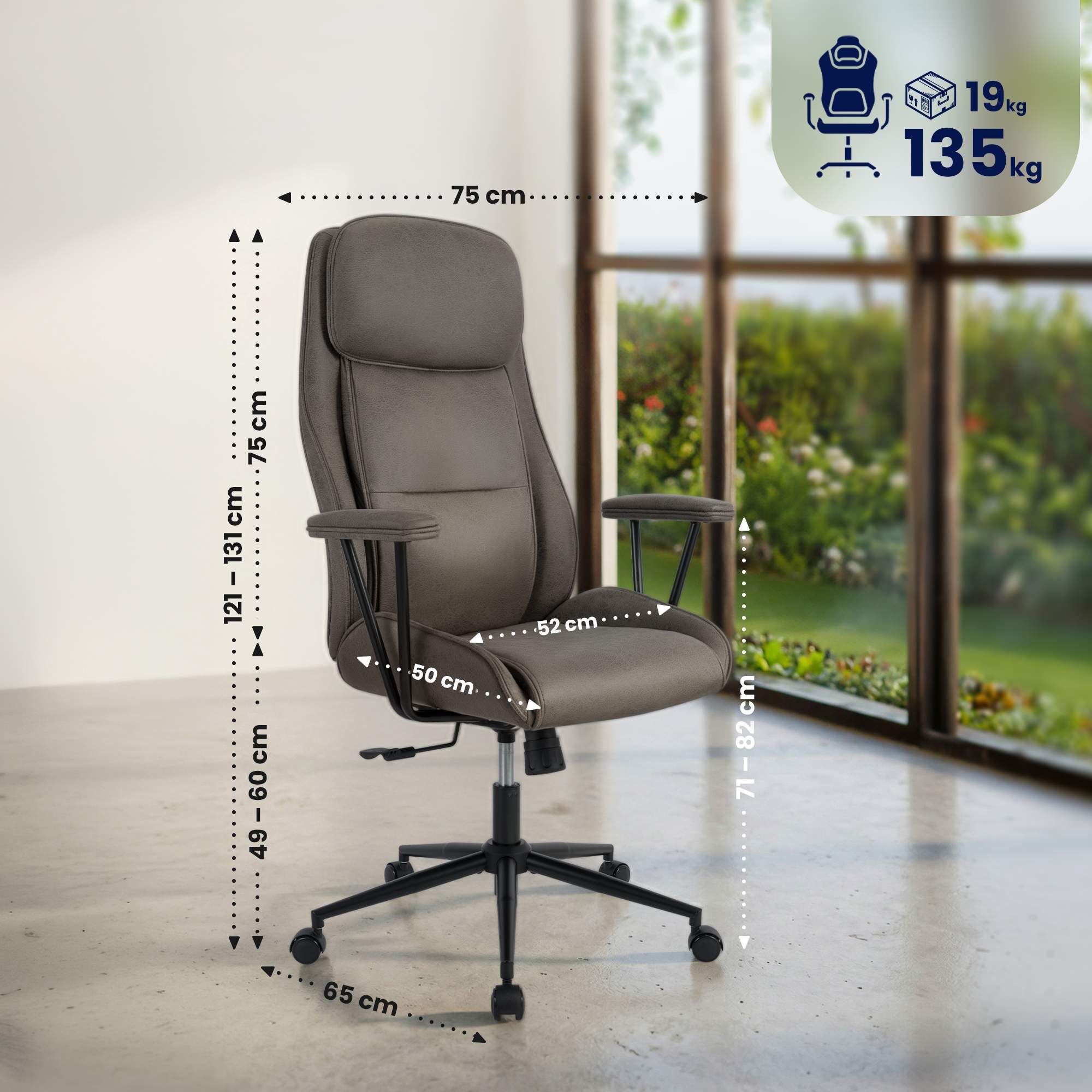 Bürostuhl Siddar, antik-grau