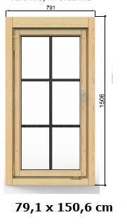 5887 Fenster 79 x 150 cm Modell B1 ISO