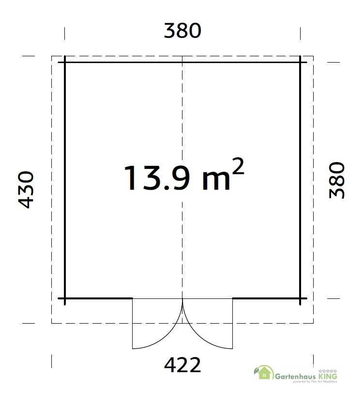 Palmako Gartenhaus Lotta 13,9 qm Grundriss