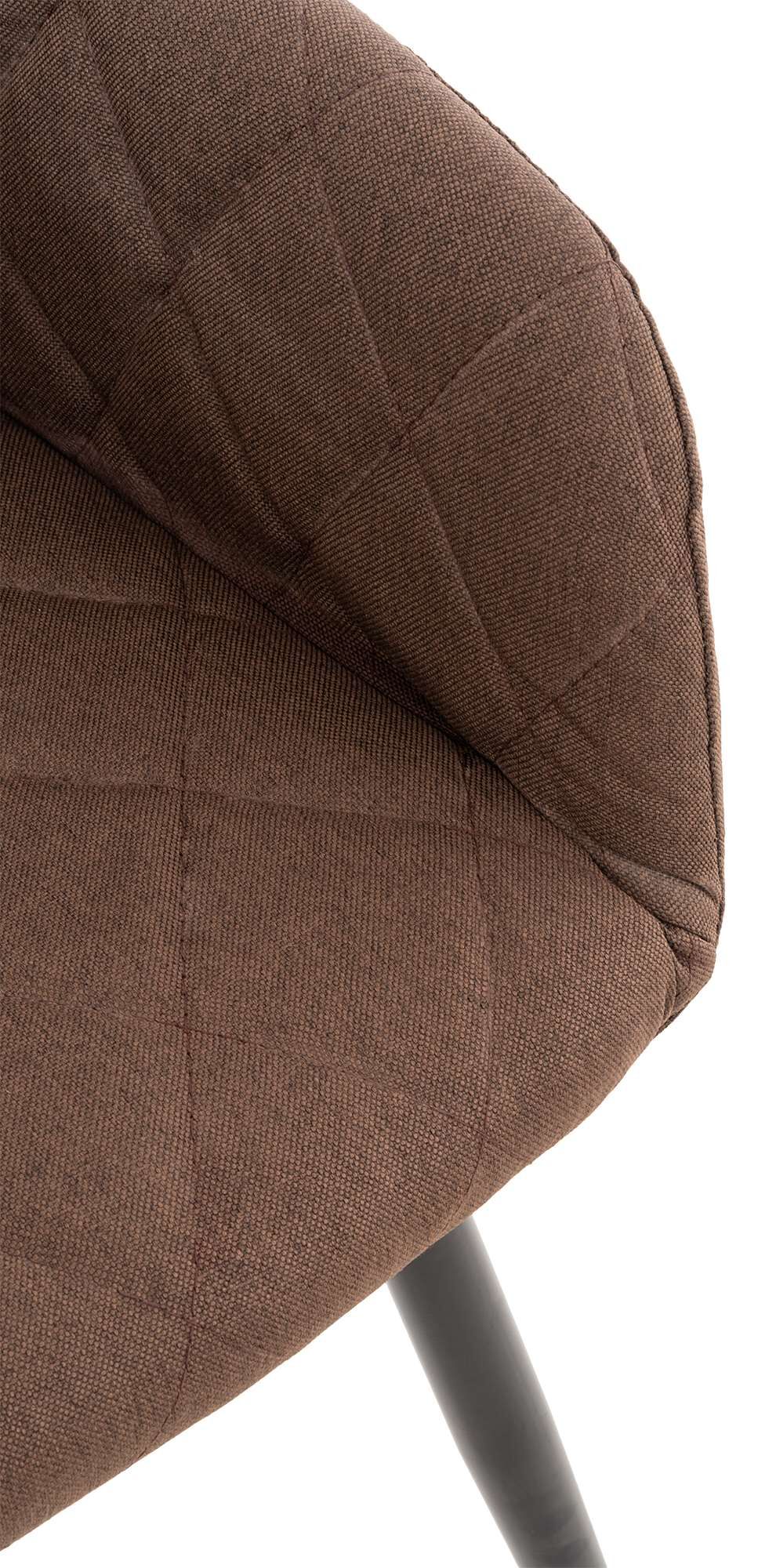 2er Set Esszimmerstuhl Shila Stoff, braun