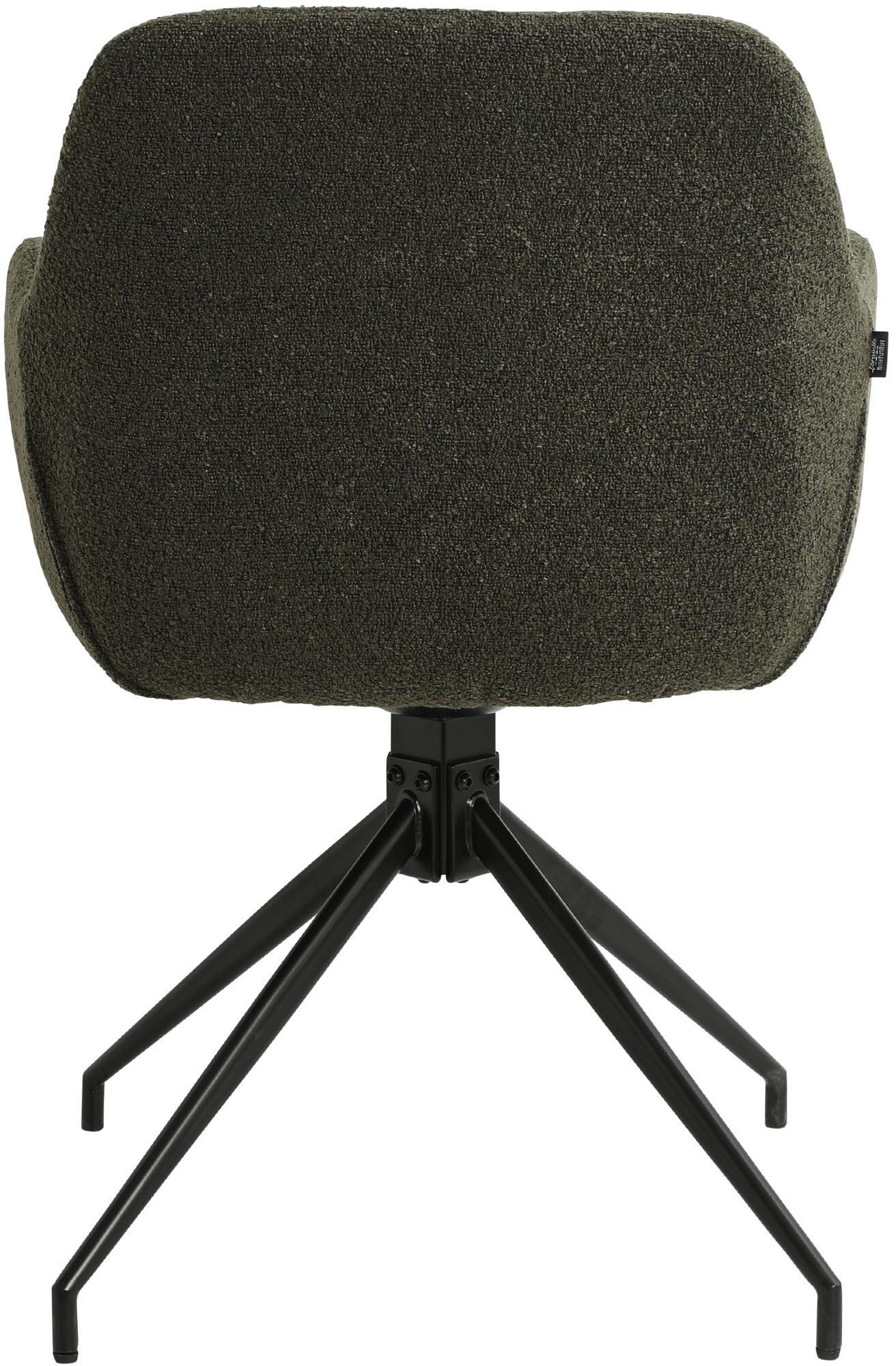 Esszimmerstuhl Merlinda Stoff Teddy, dunkelgrün