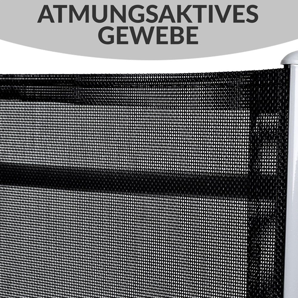Gartensitzgruppe Bern 9-tlg 8 Personen Silber Alu Schwarz Glas